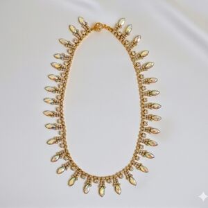 Rhinestone Aurora Borealis Crystal Tassel Chain Necklace